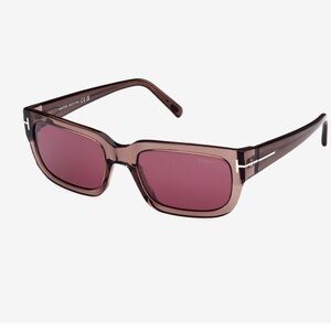 Tom Ford FT1075 Ezra Sunglasses Unisex Shiny Light Brown Bordeaux 54mm-19-140 •3